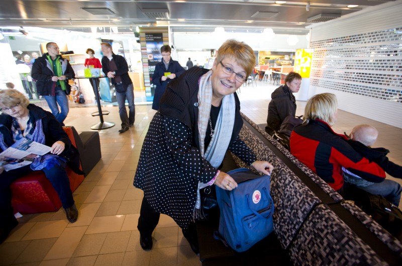 Umeå City Airport. Flyget åter igång.
Maud Olofsson med första avgång till Arlanda.