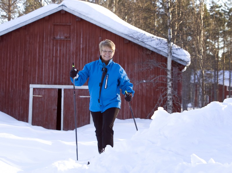 Maud Olofsson , (c) , partiledare Centern, Näringsminister och EnergiministerMaud Olofsson , (c) , partiledare Centern, Näringsminister och Energiminister,hemma i Högfors