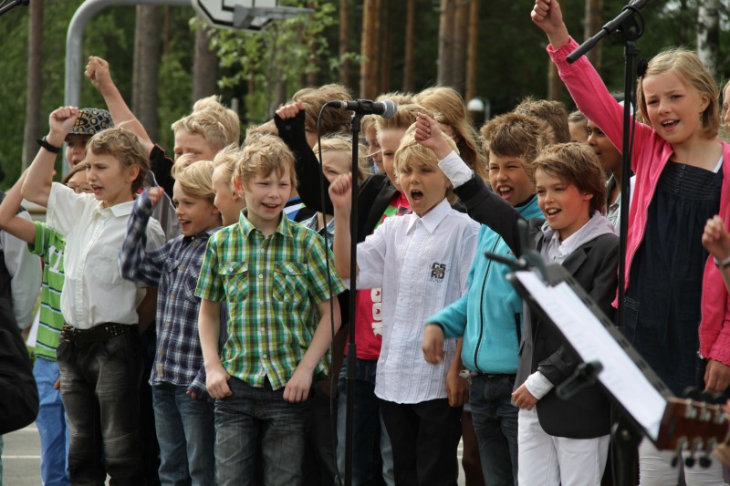 Skolavslutning på Sjöfruskolan i Umeå.
